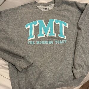 Large Gray Morning Toast crew neck sweater